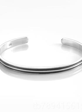 高档990纯银龙系纹森手镯男女款情侣高级士感民风足银镯族子龙年