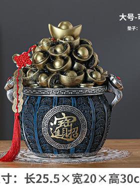 高档招财金蟾件招财宝金三足蝉蟾蜍进存钱罐客厅办摆公室店铺开业