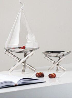 现代轻奢不锈钢水果收纳托 托盘软装饰品客厅样板间酒店茶几桌面