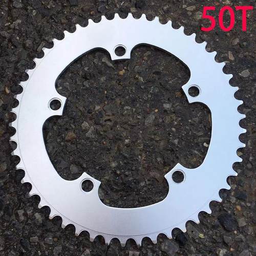 折叠自行车公路车正负齿单盘五孔牙盘片防掉链盘铝合金牙盘50T单