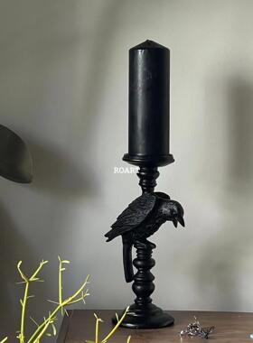 【ROART】黑暗元素乌鸦烛台纯黑手工耶诞节创意设计感生日礼物