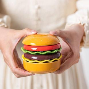 2025创意可爱陶瓷碟子家用送礼小吃碟蘸料碟味碟儿童迷你汉堡餐具