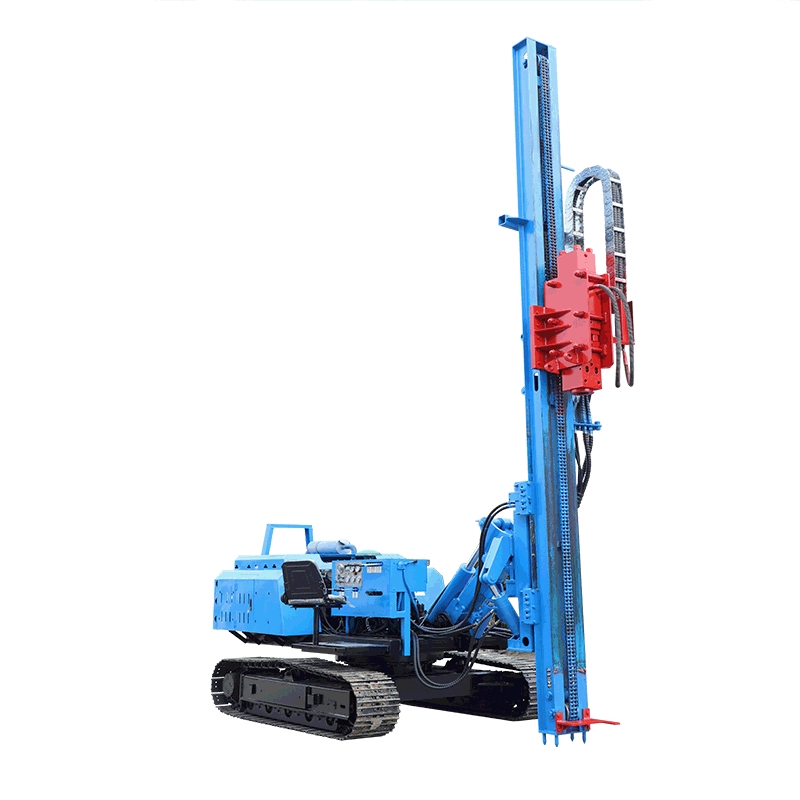 光伏打桩机螺旋地钉打桩机光伏工程打桩机履带高低腿螺旋钻孔机