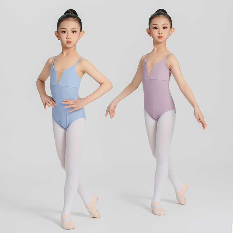 芙诗奴芭蕾舞深V拼网连体服