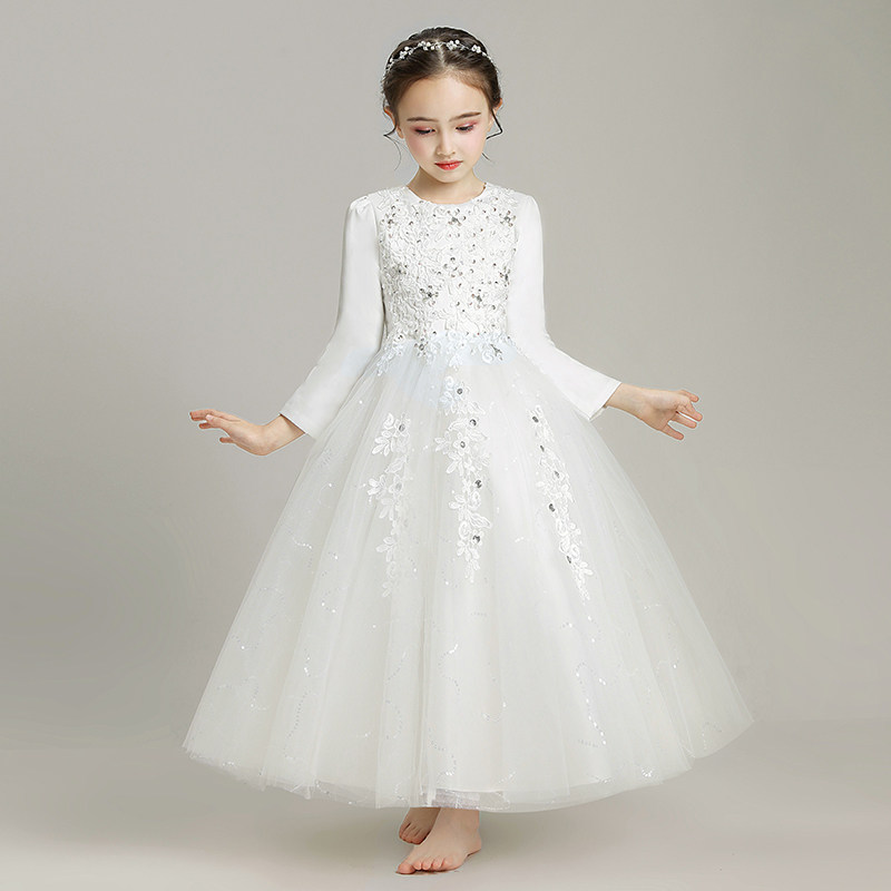 儿童礼服公主裙婚纱蓬蓬裙小花童长袖款加厚钢琴演出服主持人洋气,童装/婴儿装/亲子装,儿童礼服,淘宝优惠券,粉丝福利购,淘宝优惠卷