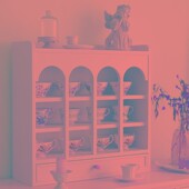 livingplus北欧杯架杯子展示架客厅桌面多宝格收纳置物架格子架