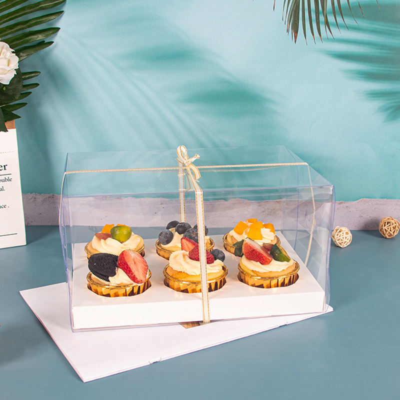 纸杯蛋糕盒2/4/6/12粒马芬雪媚娘木糠布丁杯透明打包盒蛋挞包装盒