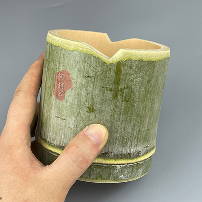 刹活罐做绒花剪绒花竹筒豁口竹筒定制放剪刀的罐子手工制作无漆