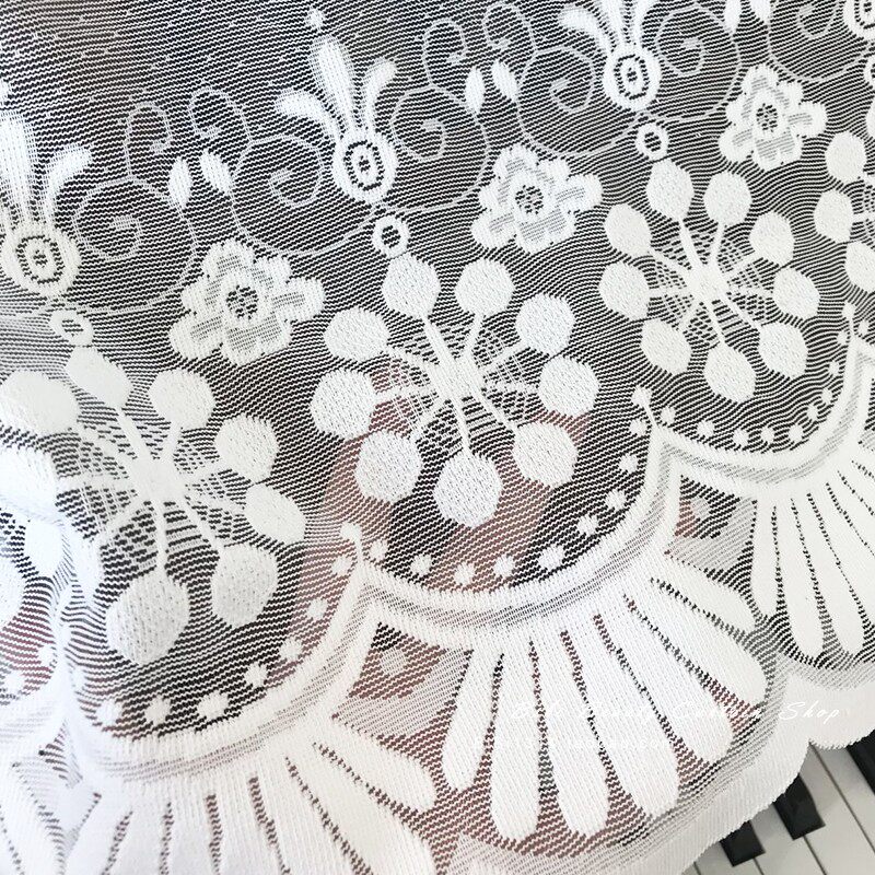 马小萌法式简约纯白精编纱立式通用钢琴盖巾盖布电钢琴防尘罩