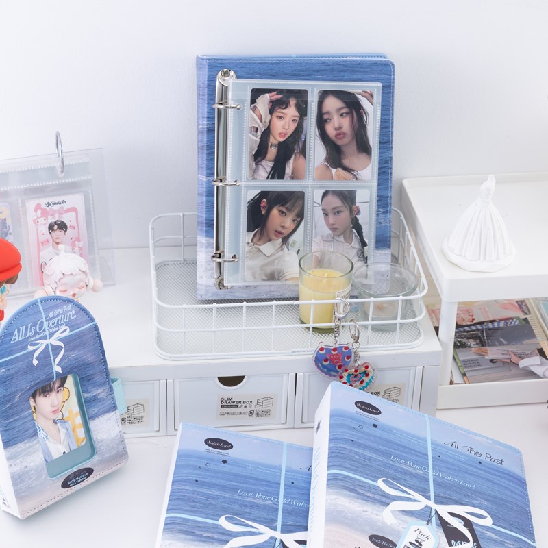 追星收纳蓝海之礼四宫格卡册专辑小卡明星集卡紧凑型卡页加厚爱豆