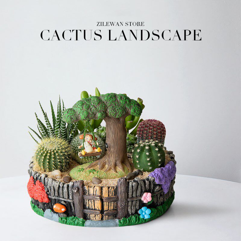 仙人掌植物组合精品多肉盆栽大颗好养花卉懒人绿植阳台办公室桌面