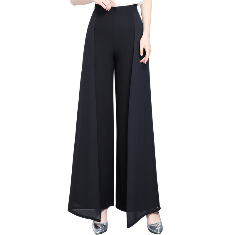 史佩柒雪纺高腰阔腿裤女夏秋宽松甩裤裙裤舞裤走秀裤长裤垂坠飘,女装/女士精品,休闲裤,淘宝优惠券,粉丝福利购,淘宝优惠卷