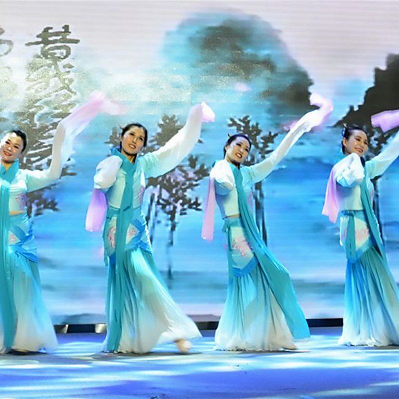 儿童采薇舞蹈服装古典水袖舞孔子舞剧飞天仙女嫦娥奔月汉服演出服