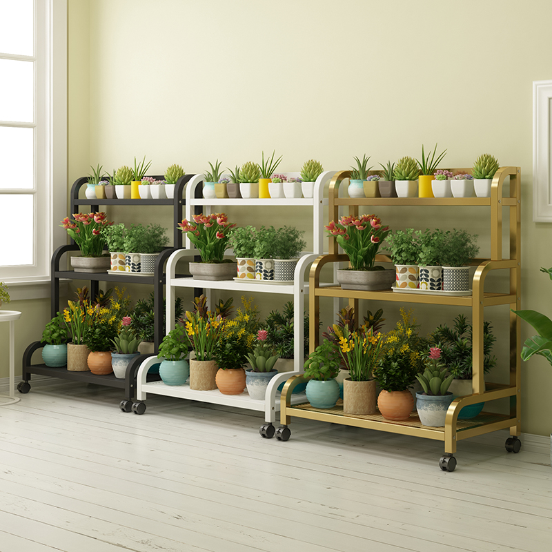 铁艺花架子多层室内阳台室内外客厅简约落地式多肉绿萝植物置物架