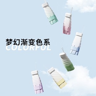 太阳伞防晒防紫外线遮阳伞女晴雨两用自动迷你五折叠小巧便携黑胶