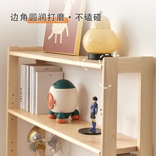 绘本架儿童纯实木书架靠墙窄书柜可调节落地置物架储物玩具收纳柜