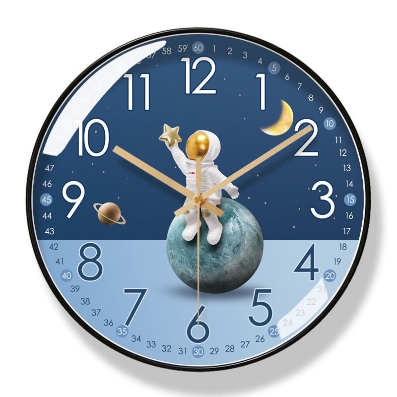 易普拉6645时尚轻奢挂钟客厅钟表创意家用时钟挂表静音扫秒石英钟