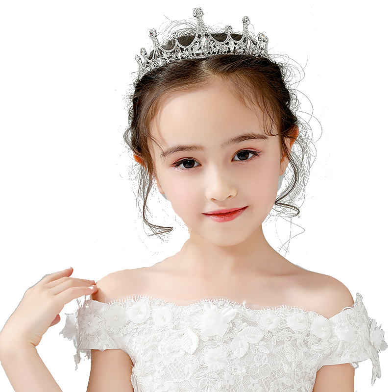 儿童皇冠头饰女童水晶公主生日女孩小王冠短发小朋友小孩发箍发饰