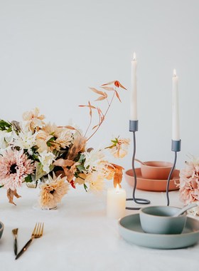 欧式 曲线 烛台摆件创意家居样板间摆饰铁艺民宿餐桌装饰拍摄道具