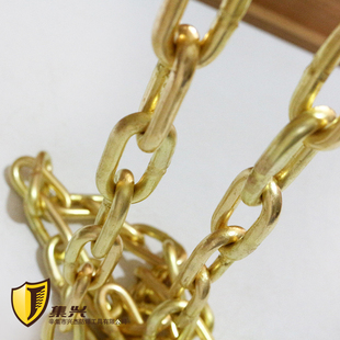 铜链条防爆链条8mm粗实心工业用纯黄铜倒链环隔离带灯具配件