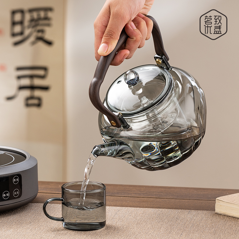 新款玻璃蒸煮一体煮茶壶器黑晶炉套装烧水泡茶大功率煮茶炉养生壶