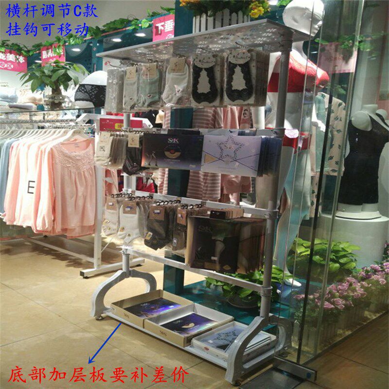 铁艺服装店袜子展示架货架落地袜子中岛架盒装丝袜架儿童袜架包邮