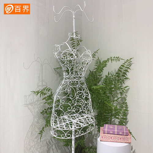 百界欧式铁艺女装模特架婚纱道具拍摄服装架全身半身挂衣架展示架