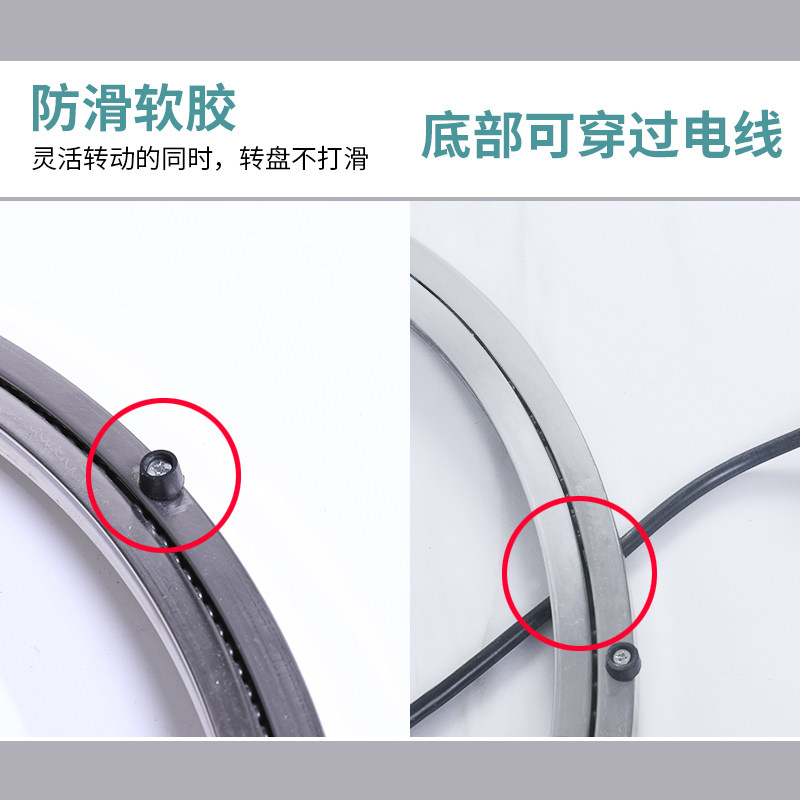 火锅转盘钢化玻璃餐桌转盘家用火锅桌子空心旋转台面酒店开孔转盘