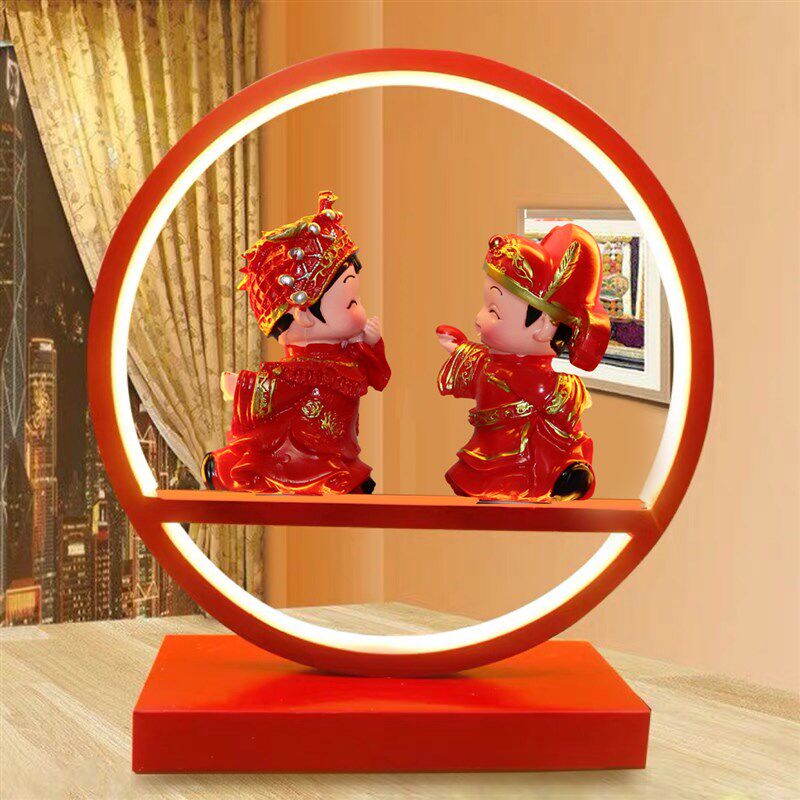 创意结婚台灯陪嫁灯用品婚房床头红色一对喜庆新婚送新人婚庆礼物