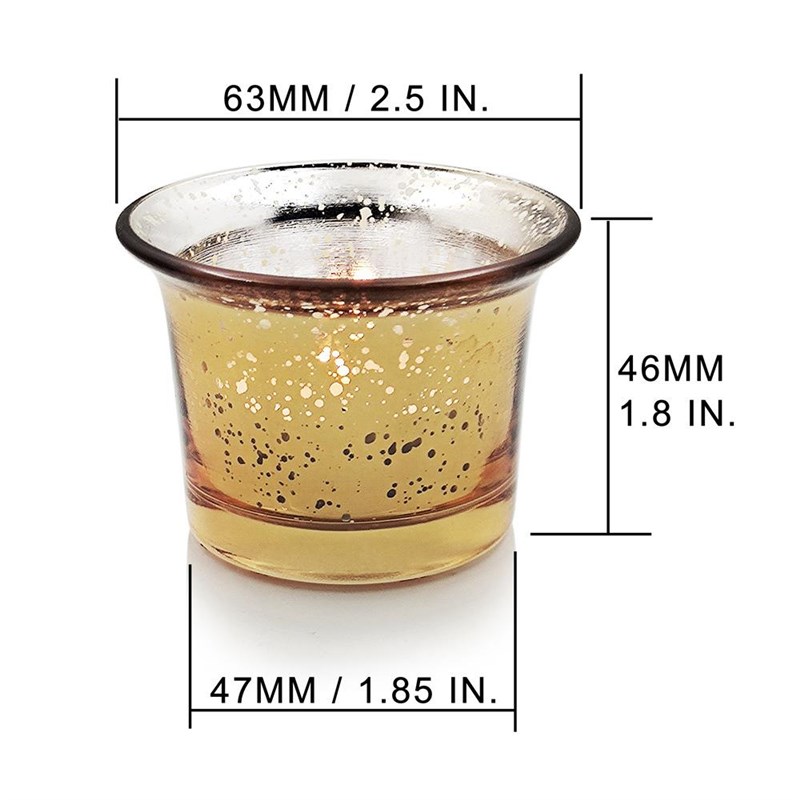 金色电镀星斑点茶蜡玻璃烛台DIY香薫蜡烛空杯浪漫烛光晚餐件套