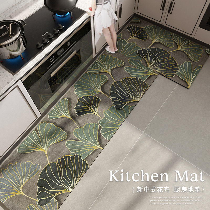 厨房地垫硅藻泥吸水防滑免洗可擦家用防水防油2024新款长条脚垫