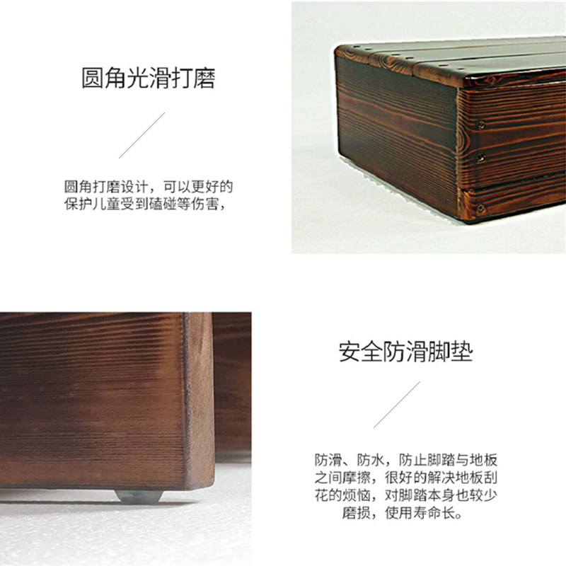 实木脚踏垫脚凳台阶踏步脚踩凳办公室搁脚放脚神器厨房垫高脚踏板