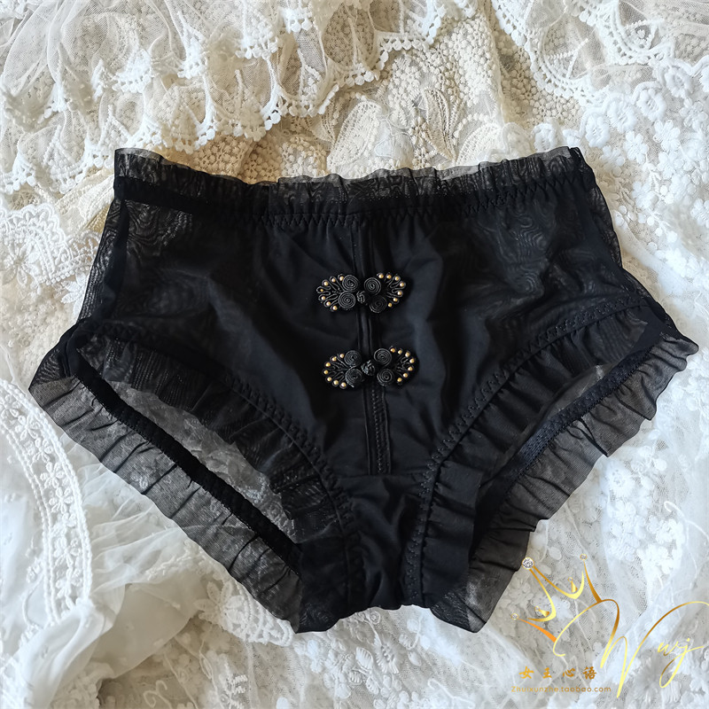 奢华旗袍盘扣性感中腰舒适网纱内裤女士包臀高端三角裤纯棉裆底裤,女士内衣/男士内衣/家居服,女三角裤,淘宝优惠券,粉丝福利购,淘宝优惠卷