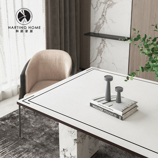 皮革桌垫意式极简轻奢高级感餐桌垫防水防油无味加厚防烫茶几桌布