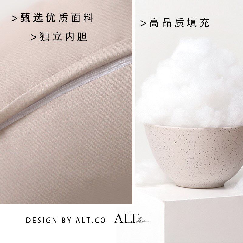 高端沙发抱枕套不含芯客厅轻奢高级感床上粉色腰枕长方形靠背靠垫