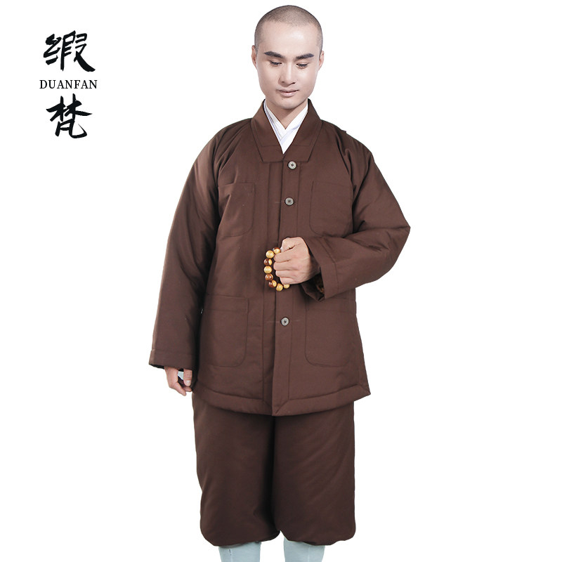 缎梵僧服短褂加棉长褂冬季僧侣衣服男女款小褂保暖加厚长袍