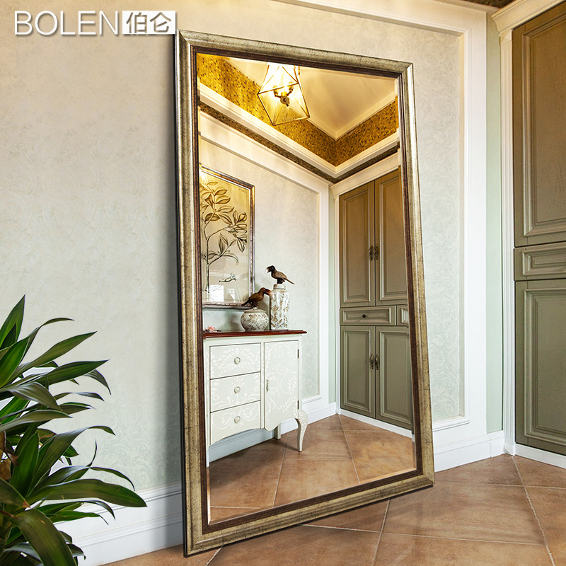 BOLEN欧式穿衣镜全身镜壁挂家用落地试衣镜挂墙服装店贴墙大镜子