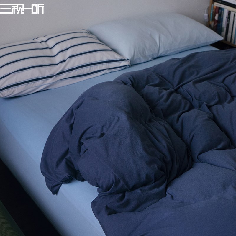 柔软亲肤略有弹性丨全棉天竺棉四件套纯棉裸睡床上床单被套针织棉