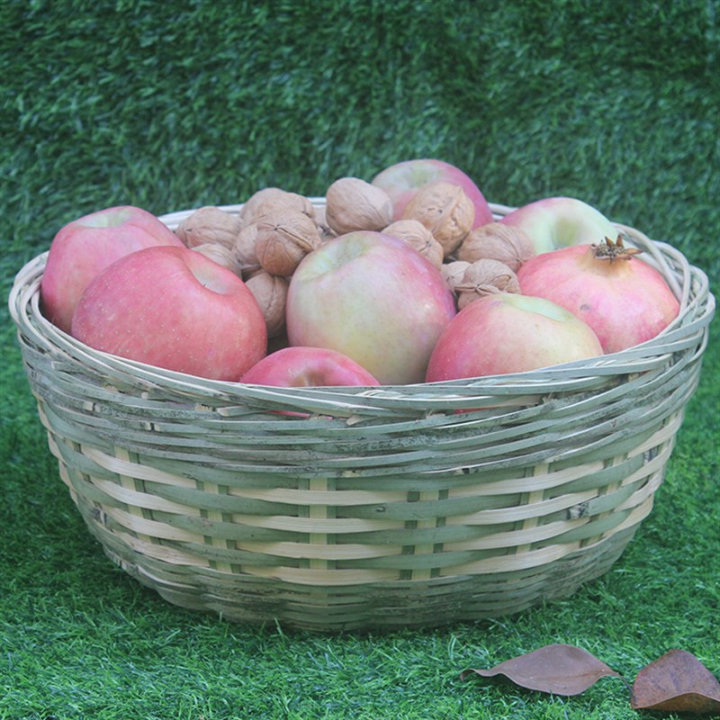 圆底圆口竹编无提把摆摊卖鸡蛋水果篮竹筐筐手工编织竹子箩箩篮子