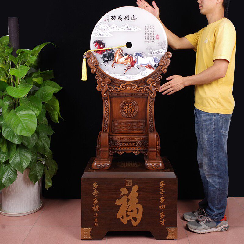 大型玉石平安扣落地摆件乔迁客厅装饰别墅大厅电视柜玄关开业礼品