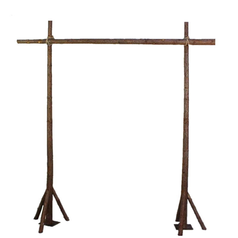 森系婚庆道具木桩拱门户外草坪婚礼木头架子花艺橱窗背景装饰摆件