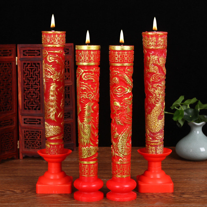 结婚婚房布置装饰用品大全中式婚礼洞房花烛龙凤蜡烛喜字蜡烛包邮