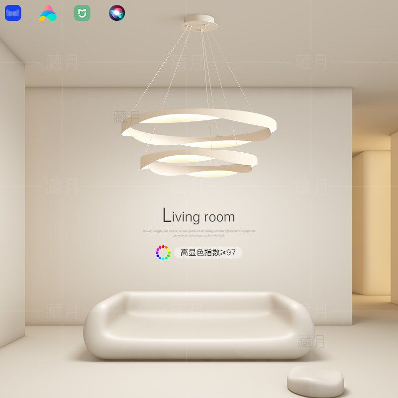 极简客厅吊灯创意led餐厅灯圆形主卧室灯吧台餐桌灯2025新款灯具