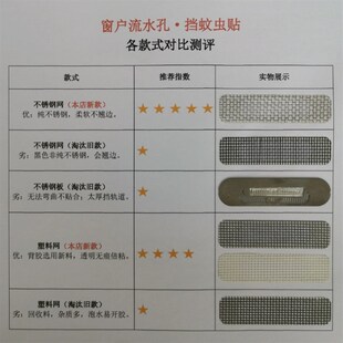 流水孔防蚊贴纱窗贴家用纱窗补洞贴自粘不锈钢网补丁门窗排水孔贴