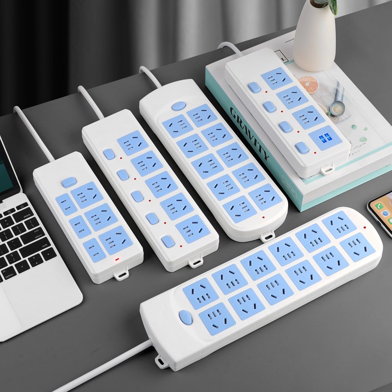 带线插排插板多功能电源插座面板多孔家用2/3/5/10米插线板长线