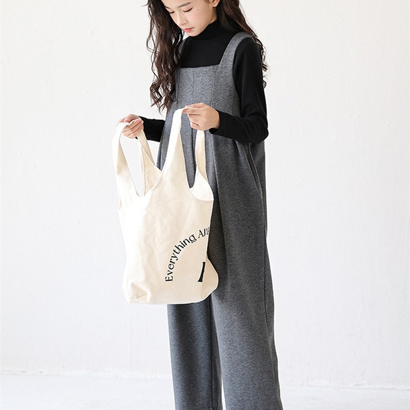 2025秋冬新款女生时尚工装裤小休闲阔腿吊带连衣裤两件套