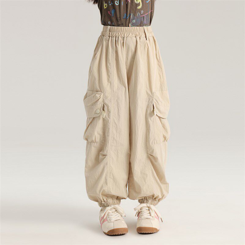 沫沫家夏装儿童薄款工装裤2024夏季新款女童洋气裤子休闲防蚊裤