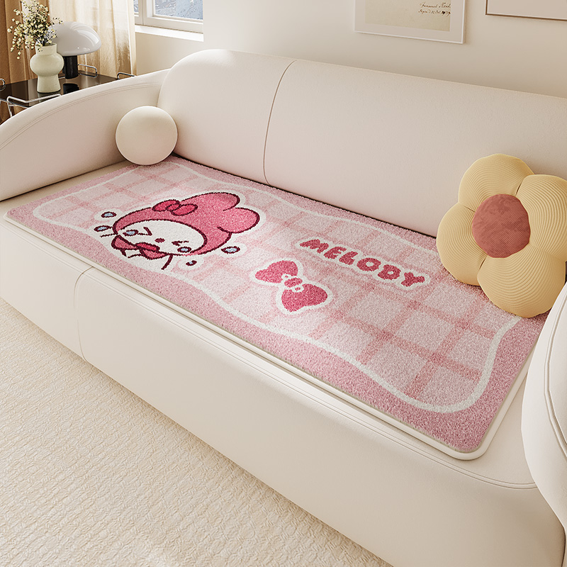 冬季加厚网红卡通沙发垫毛绒坐垫防滑防猫抓沙发套罩新款盖巾垫布