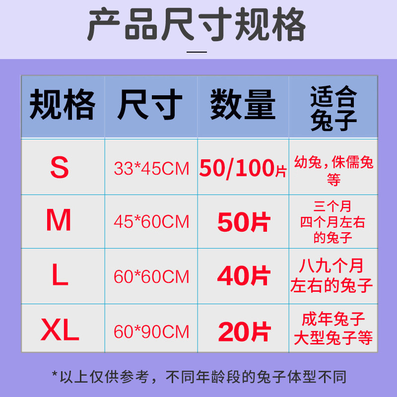 兔子笼子尿垫除臭宠物厕所隔屎尿垫片兔子一次性防尿垫料兔子用品