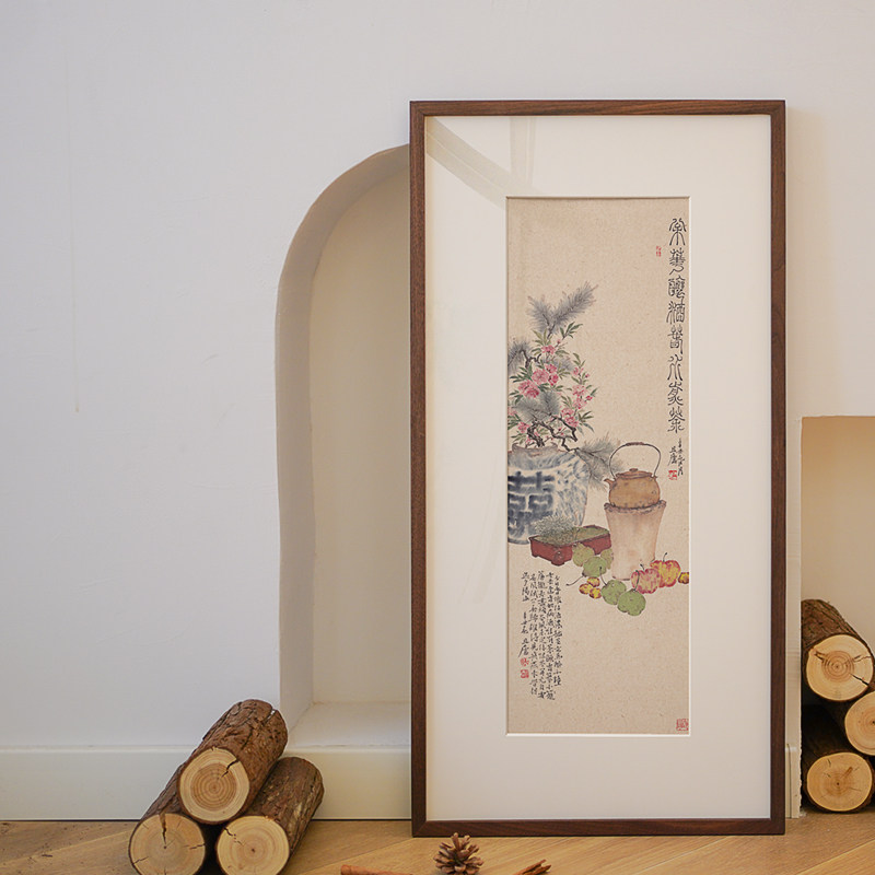新中式玄关装饰画禅意茶壶水墨双联卧室客厅高档样板间茶室竖挂画
